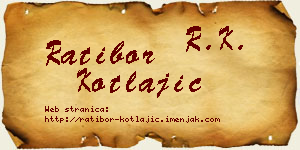 Ratibor Kotlajić vizit kartica